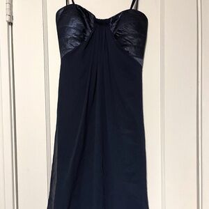 Blue Strapless Backless Cocktail Dress